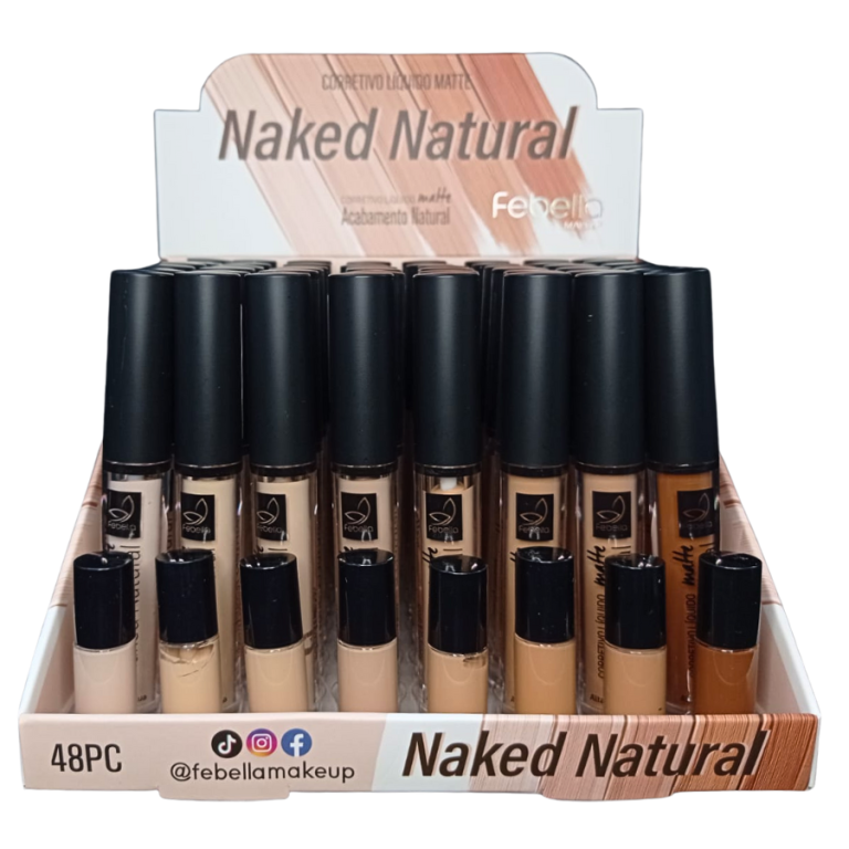 CORRETIVO LÍQUIDO MATTE NAKED NATURAL FEBELLA 4ML BOX COM 48 UN