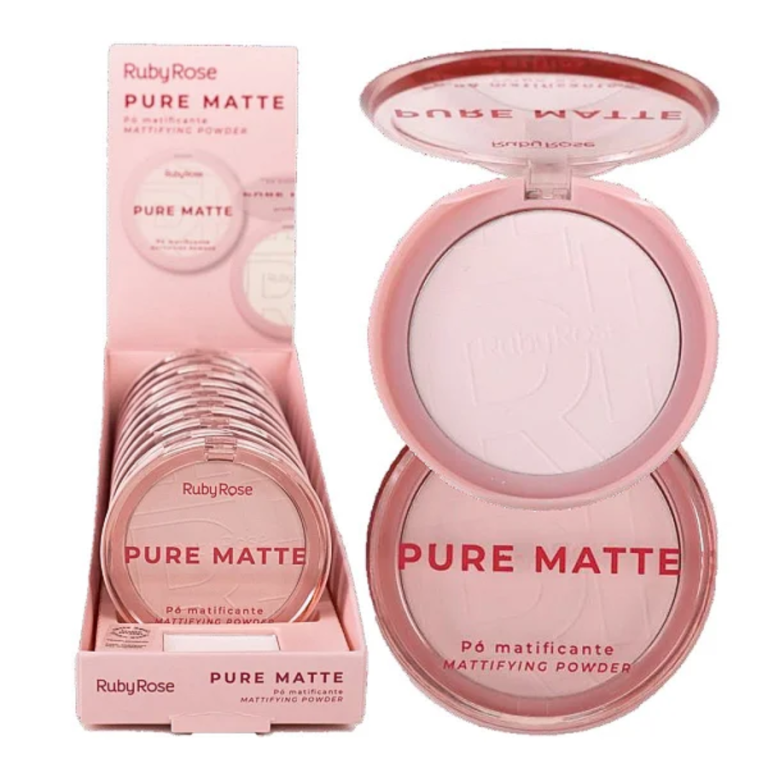 PÓ COMPACTO MATIFICANTE PURE MATTE RUBY ROSE BOX COM 12 UN