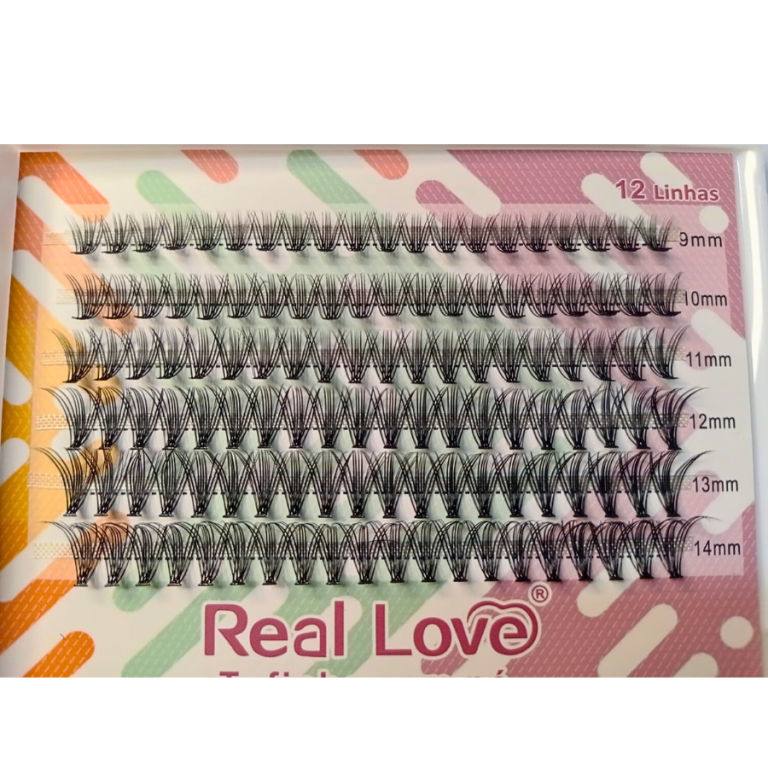 CARTELA DE CÍLIOS TUFINHOS SEM NÓ 20P-0.10D E 30P-0.07D MIX REAL LOVE
