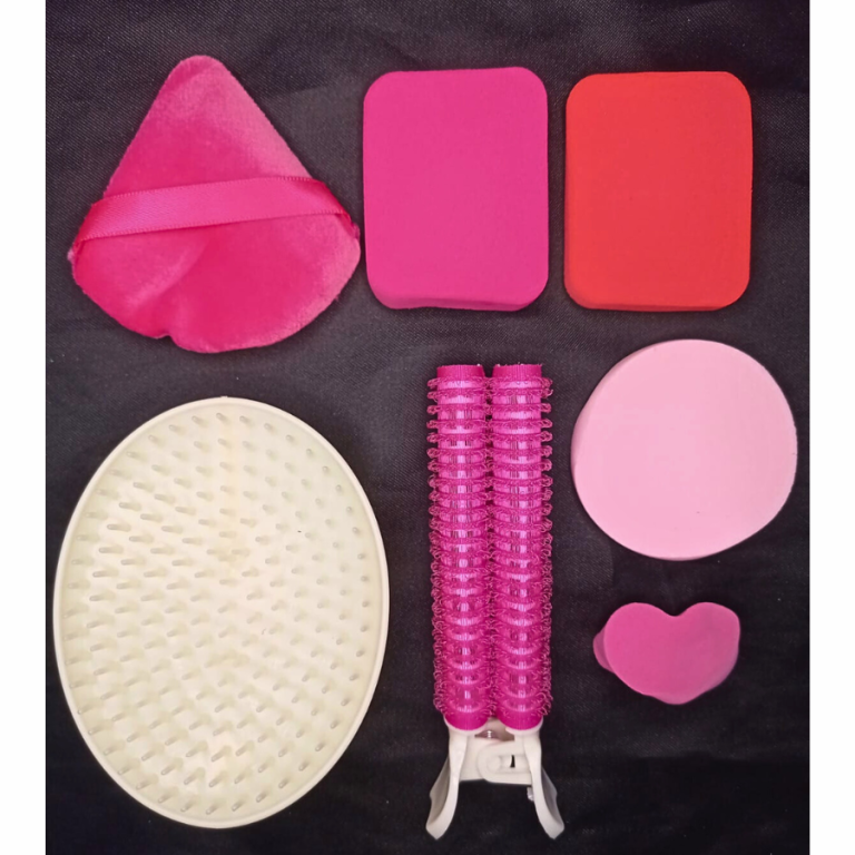 KIT 7 PEÇAS COM 5 ESPONJAS 1 BOB 1 MASSAGEADOR