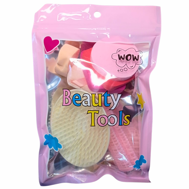 KIT 7 PEÇAS COM 5 ESPONJAS 1 BOB 1 MASSAGEADOR