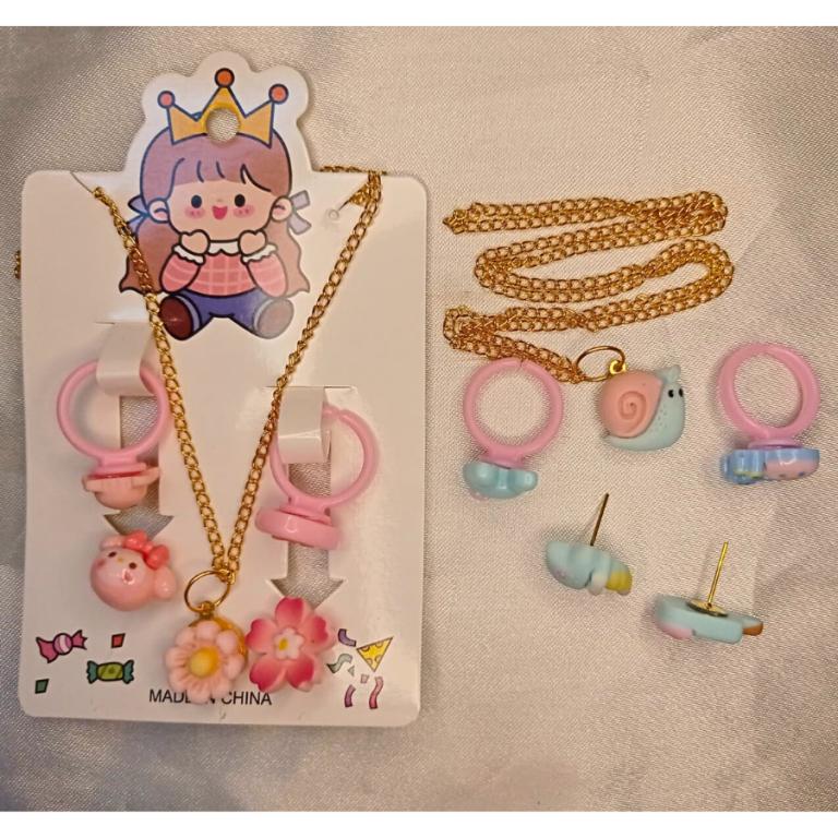 KIT COLAR, ANEL E BRINCO INFANTIL