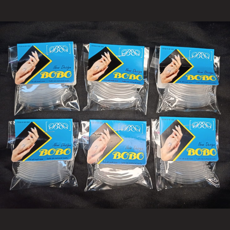 CARTELA DE UNHA TIPS TRANSPARENTE LONGA COM 24 KITS BOBO