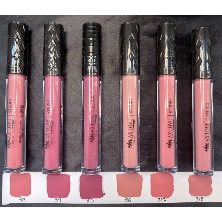 BATOM LÍQUIDO MATTE 24 HORAS NUDE 313 AO 318 MAX LOVE BOX COM 48 UN