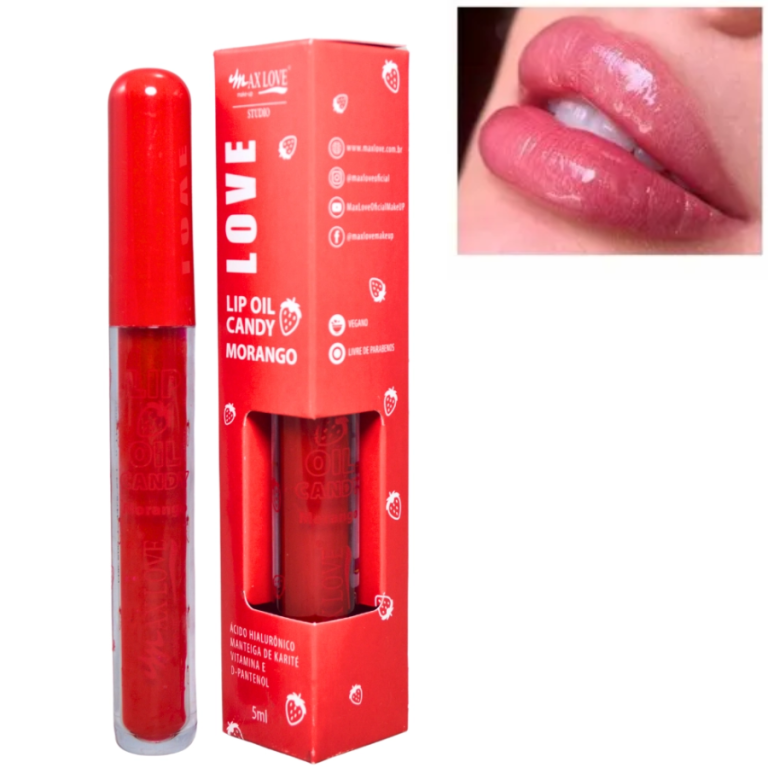 LIP OIL CANDY 600 MORANGO MAX LOVE BOX COM 36 UN