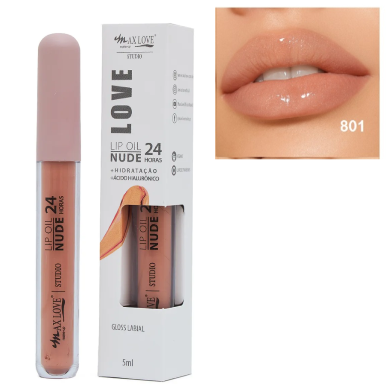 LIP OIL NUDE 24 HORAS COR 801 MAX LOVE BOX COM 36 UN