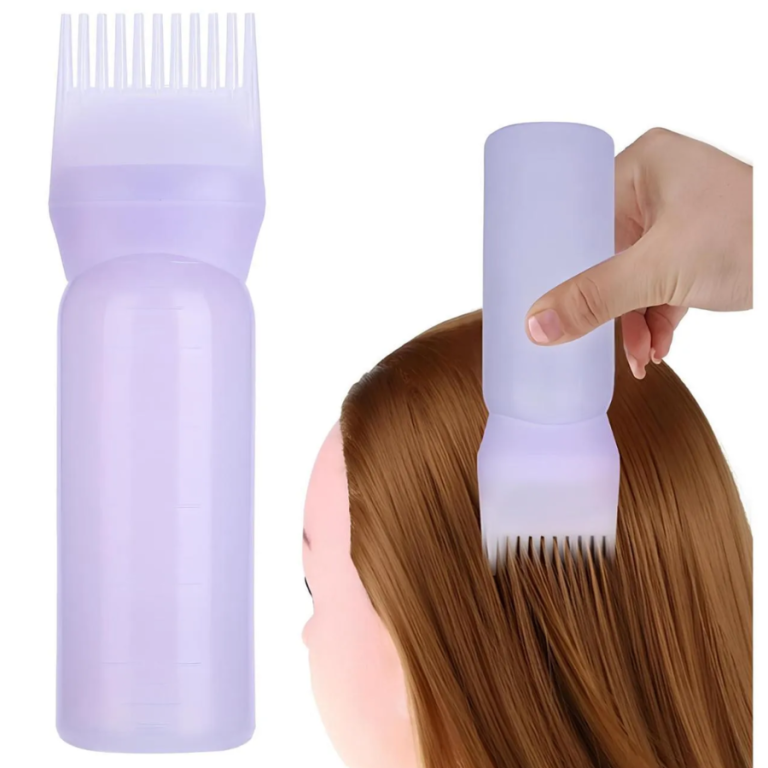 FRASCO COM PENTE APLICADOR DE ÓLEO E TINTA PARA CABELO 170 ML