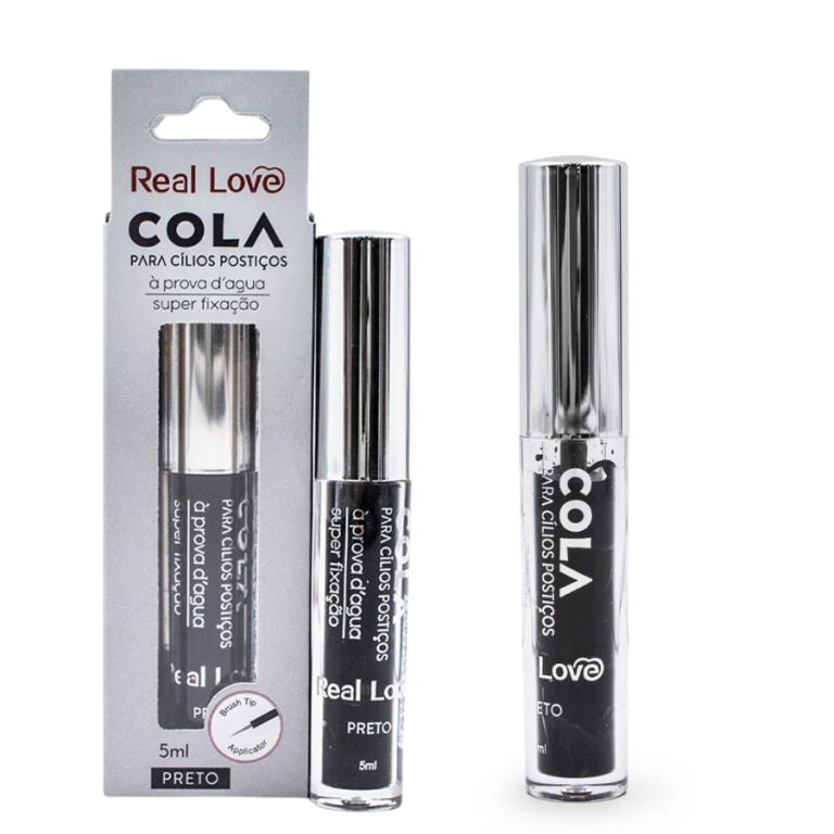 COLA DE CÍLIOS POSTIÇOS PRETA Á PROVA D'ÁGUA 5ML REAL LOVE