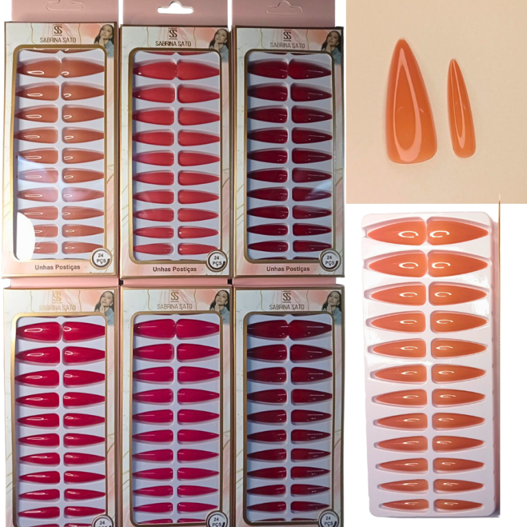 UNHA POSTIÇA ESTILETO LONGA SABRINA SATO COM 24 UN