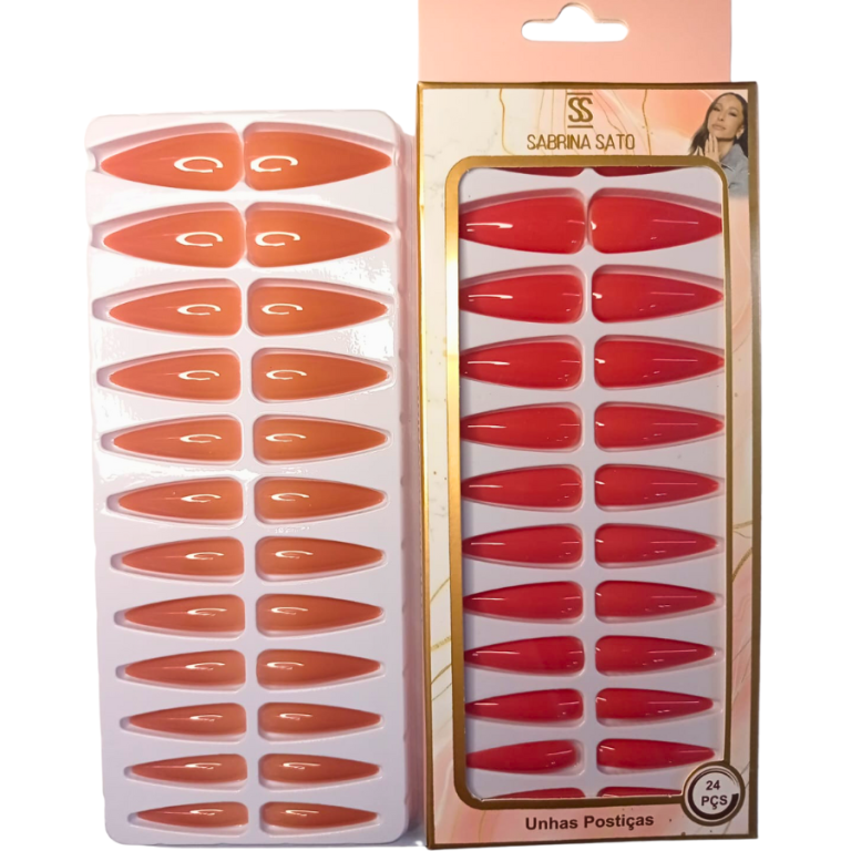 UNHA POSTIÇA ESTILETO LONGA SABRINA SATO COM 24 UN