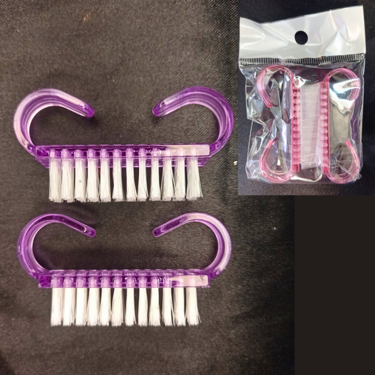 KIT COM 2 ESCOVINHAS PARA LIMPEZA DE UNHA 6 CM