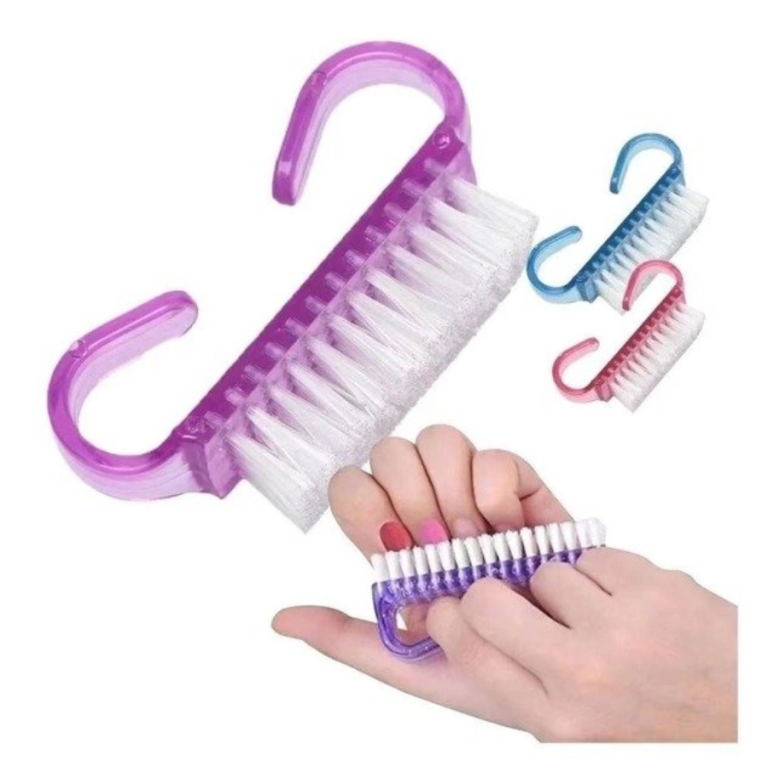 KIT COM 2 ESCOVINHAS PARA LIMPEZA DE UNHA 6 CM