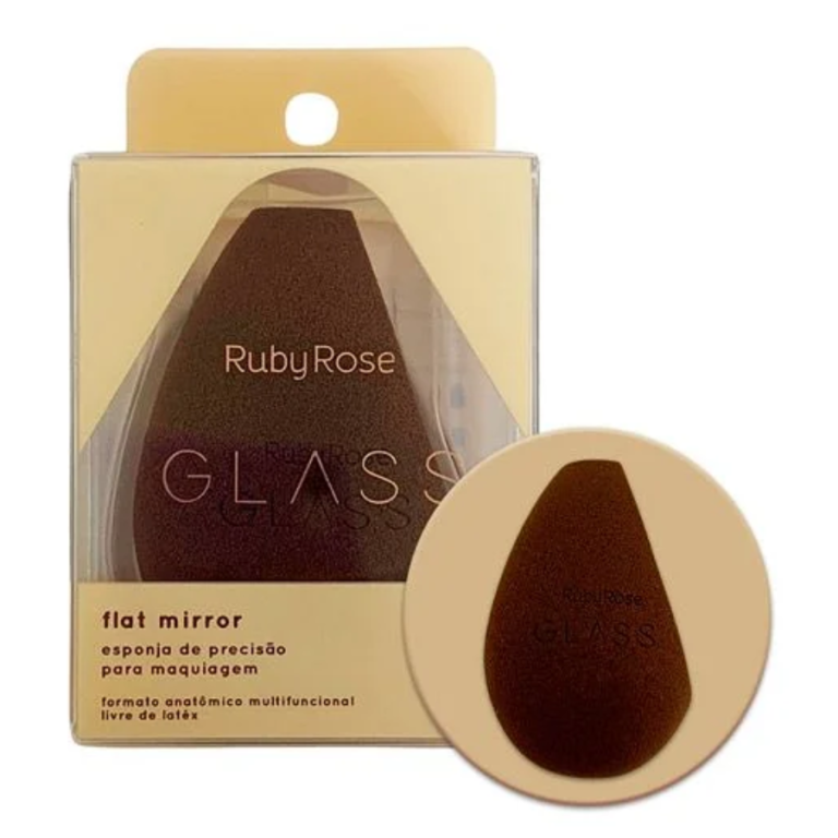 ESPONJA FLAT MIRROR GLASS RUBY ROSE BOX COM 6 UN
