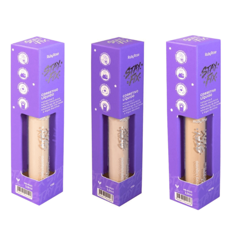 CORRETIVO LÍQUIDO STAY FIX RUBY ROSE BOX COM 36UN