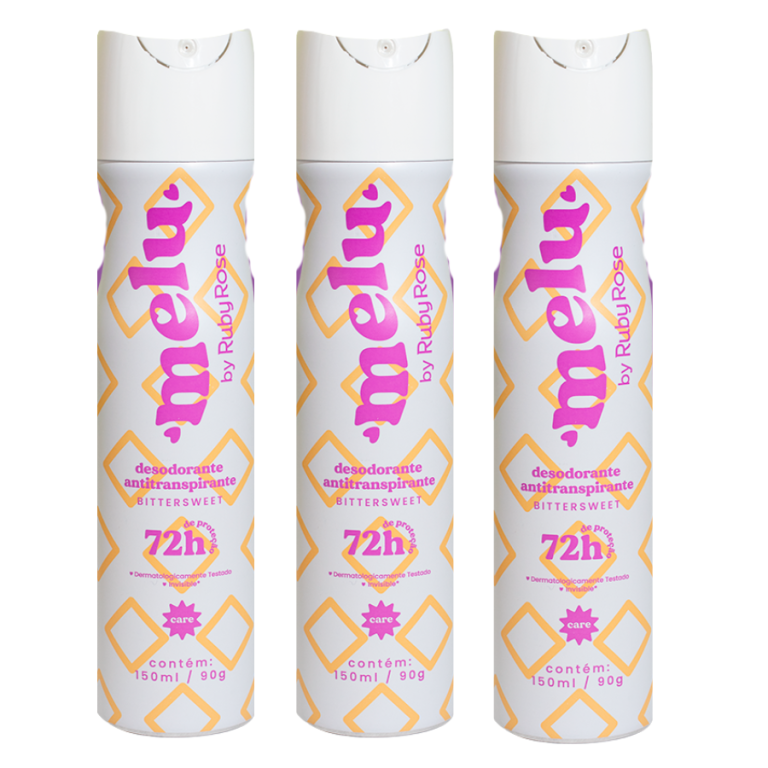 DESODORANTE 72H AEROSOL BITTERS WEET MELU RUBY ROSE 150ML