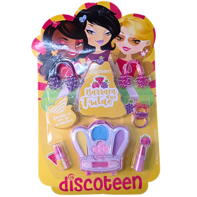 ESTOJO COROA KIT 2 ANÉIS E BUCHINHAS 2 BATONS DISCOTEEN