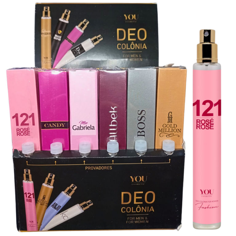KIT DISPLAY DEO COLÔNIA 45ML + PROVADORES COM 18 UN