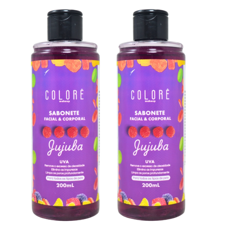 SABONETE FACIAL E CORPORAL JUJUBA UVA COLORÊ 200ML