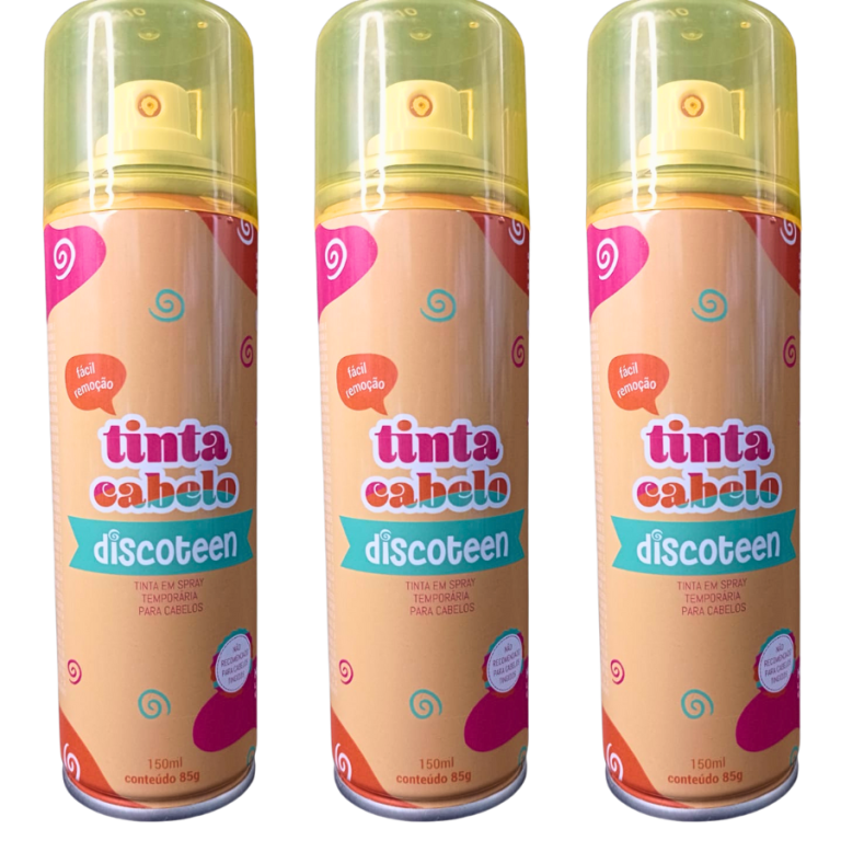 SPRAY TINTA PARA CABELOS DISCOTEEN AMARELO 150ML