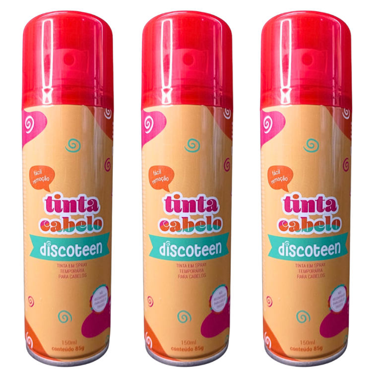 SPRAY TINTA PARA CABELOS DISCOTEEN VERMELHO 150ML
