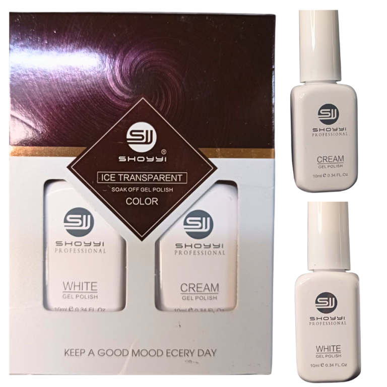 ESMALTE EM GEL SHOYY FRANCESINHA KIT WHITE E CREAM 10 ML