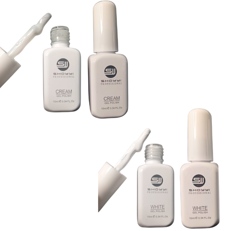 ESMALTE EM GEL SHOYY FRANCESINHA KIT WHITE E CREAM 10 ML