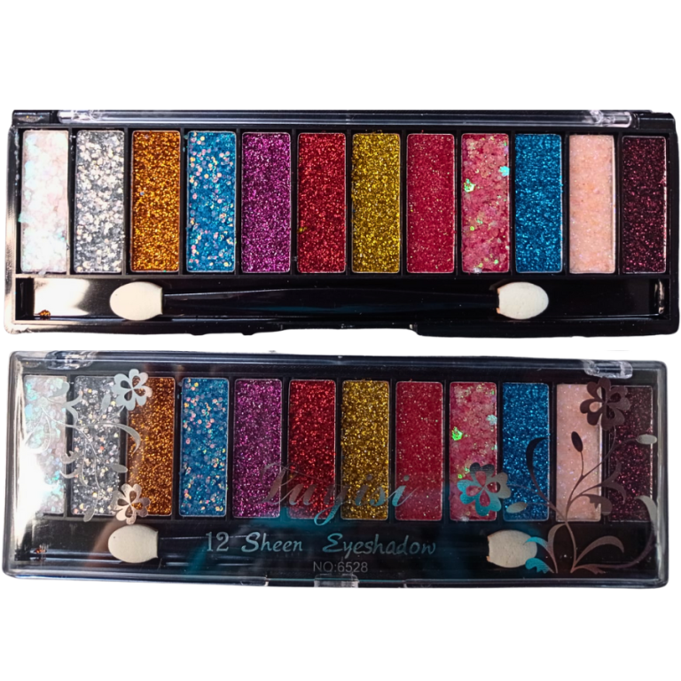 PALETA DE SOMBRA GLITTER COM 12 CORES LUYISI BOX COM 12UN