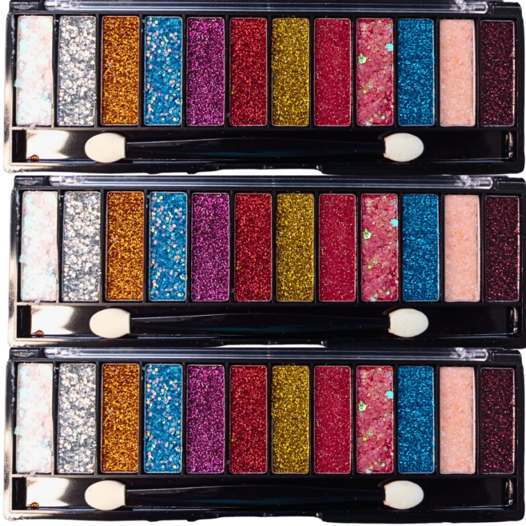 PALETA DE SOMBRA GLITTER COM 12 CORES LUYISI BOX COM 12UN