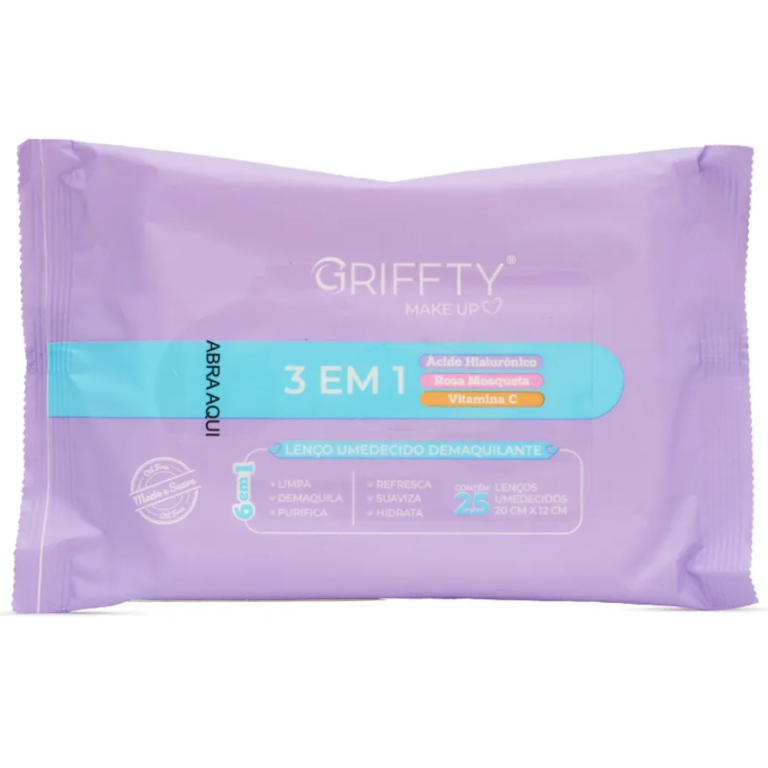 LENÇO UMEDECIDO 3 EM 1 GRIFFTY COM 25 UN