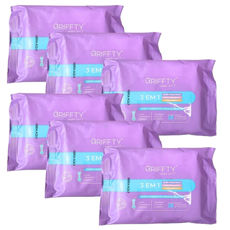 LENÇO UMEDECIDO 3 EM 1 GRIFFTY COM 25 UN