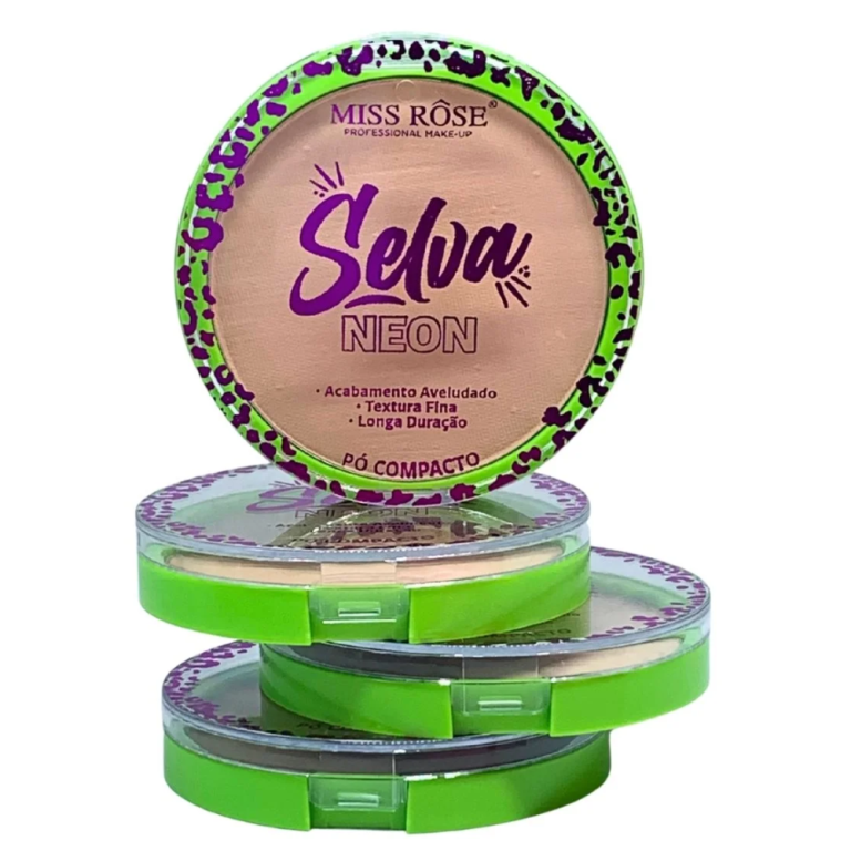 PÓ COMPACTO SELVA NEON MISS RÔSE 10 G BOX COM 24 UN