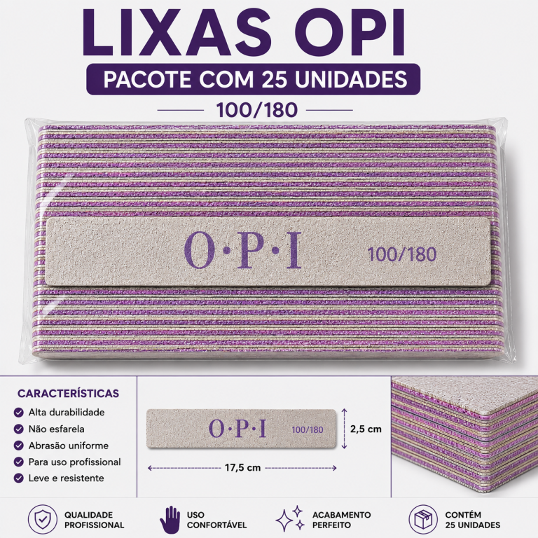 PACOTE LIXA RETA GROSSA OPI COM 25 UN