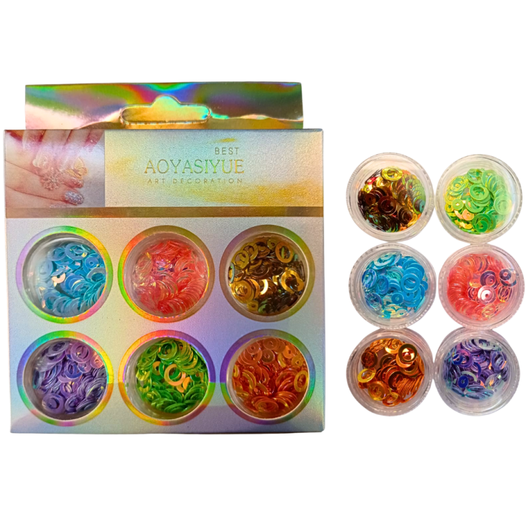 ENFEITE DE UNHA ARGOLAS 6 CORES