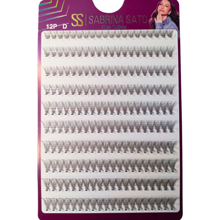 CARTELA DE CÍLIOS TUFINHO 12P MIX 8MM AO 14MM COM 200 UN SABRINA SATO