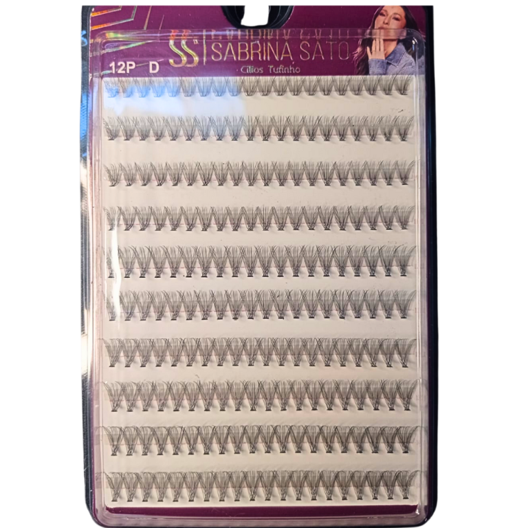 CARTELA DE CÍLIOS TUFINHO 12P MIX 8MM AO 14MM COM 200 UN SABRINA SATO