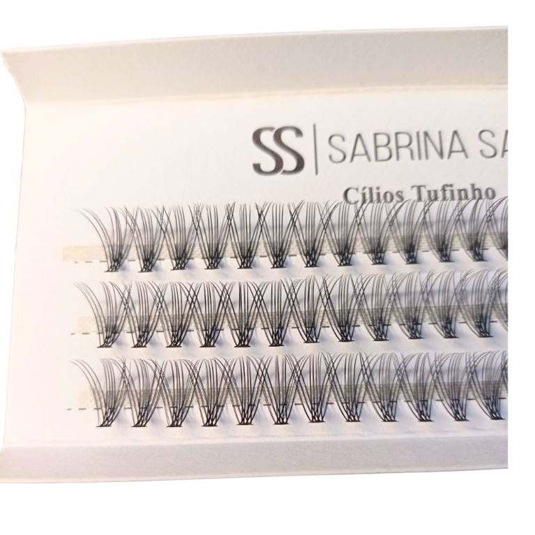 CARTELA DE CÍLIOS TUFINHO 20P 12MM 0.08D SABRINA SATO BOX COM 12 UN