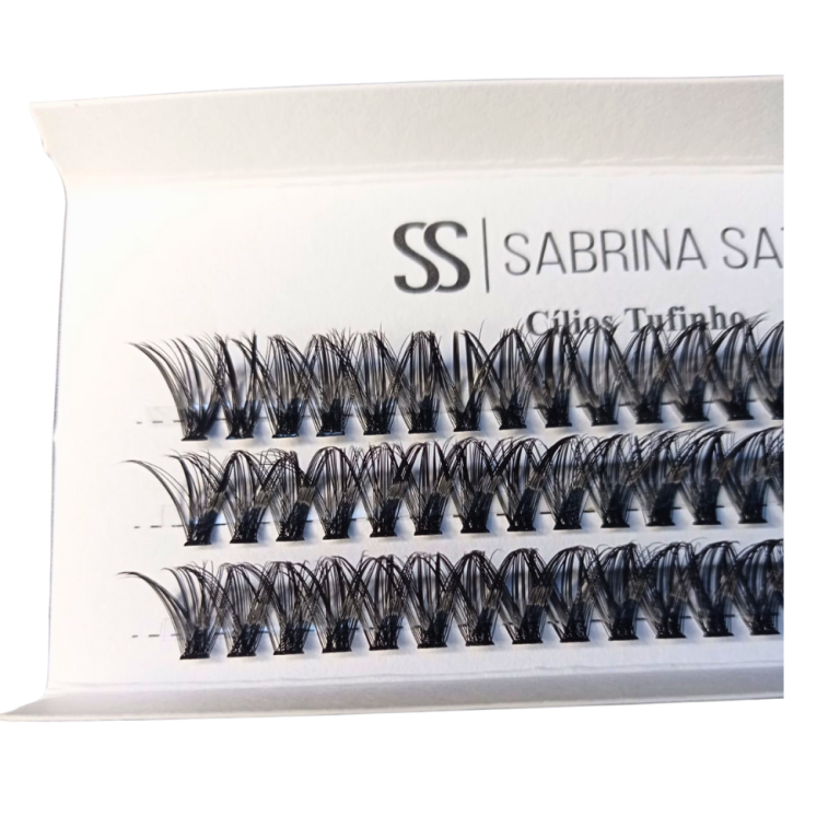 CARTELA DE CÍLIOS TUFINHO 40P 12MM 0.08D SABRINA SATO BOX COM 12 UN