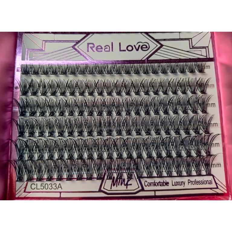 CARTELA DE CÍLIOS TUFINHOS MIX 9MM AO 14MM 20P E 30P REAL LOVE COM 240 UN