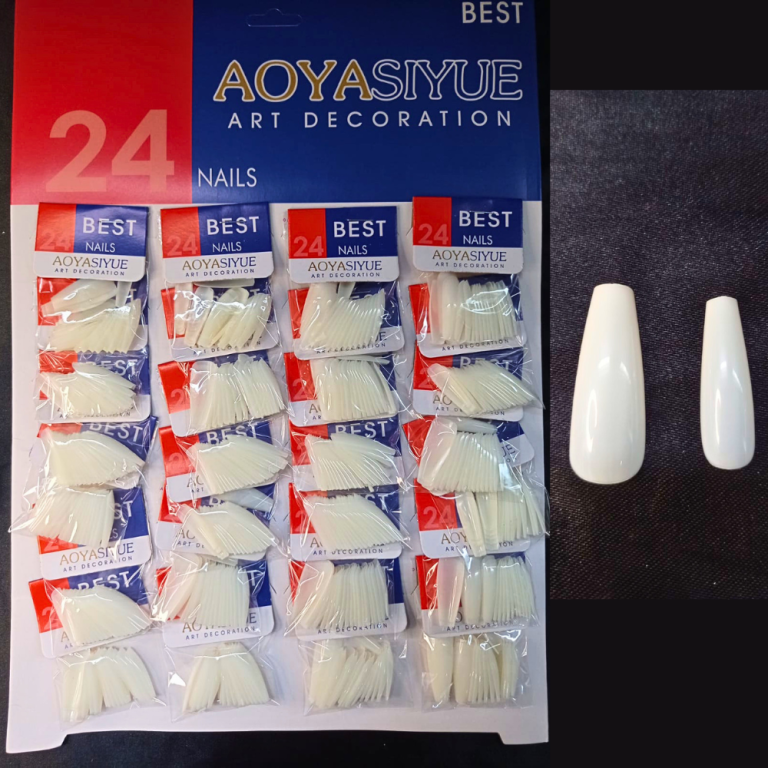 CARTELA DE UNHA POSTIÇA BRANCA BAILARINA COM 24 KITS