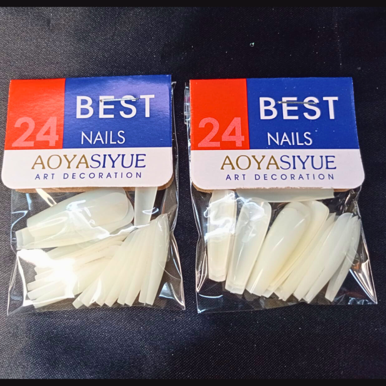 CARTELA DE UNHA POSTIÇA BRANCA BAILARINA COM 24 KITS