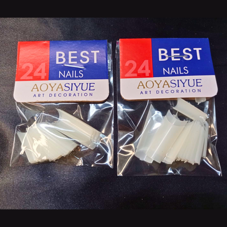 CARTELA DE UNHA TIPS BRANCA QUADRADA COM 24 KITS