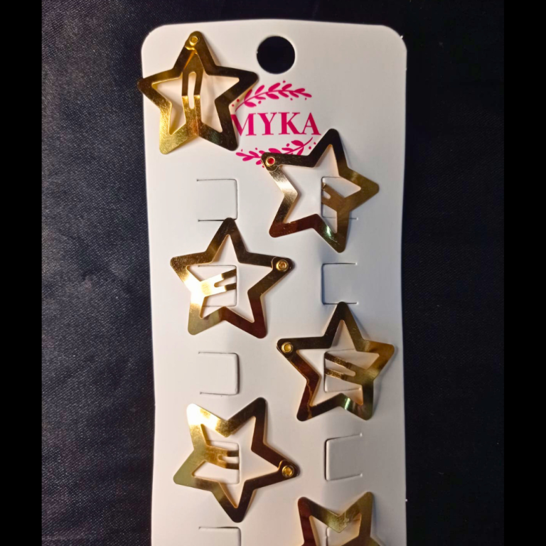 CARTELA TIC TAC COM 10UN METAL ESTRELA DOURADA 3 CM