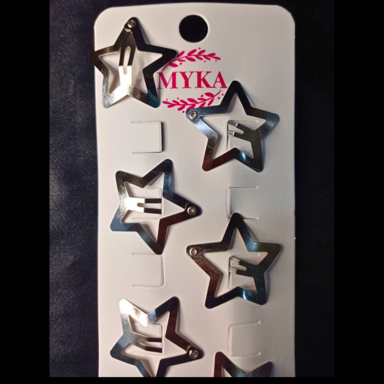 CARTELA TIC TAC COM 10UN METAL ESTRELA PRATA 3 CM