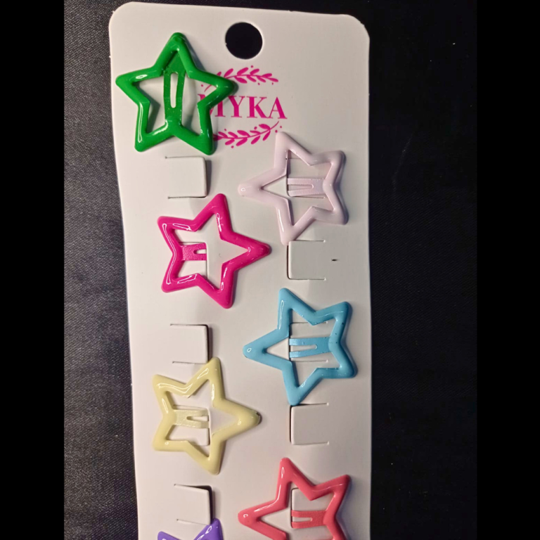 CARTELA TIC TAC COM 10UN ESTRELA COLORIDA 3 CM