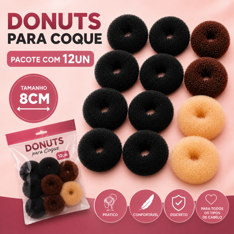 PACOTE COM 12 ESPONJAS DONUTS PARA COQUE 8 CM