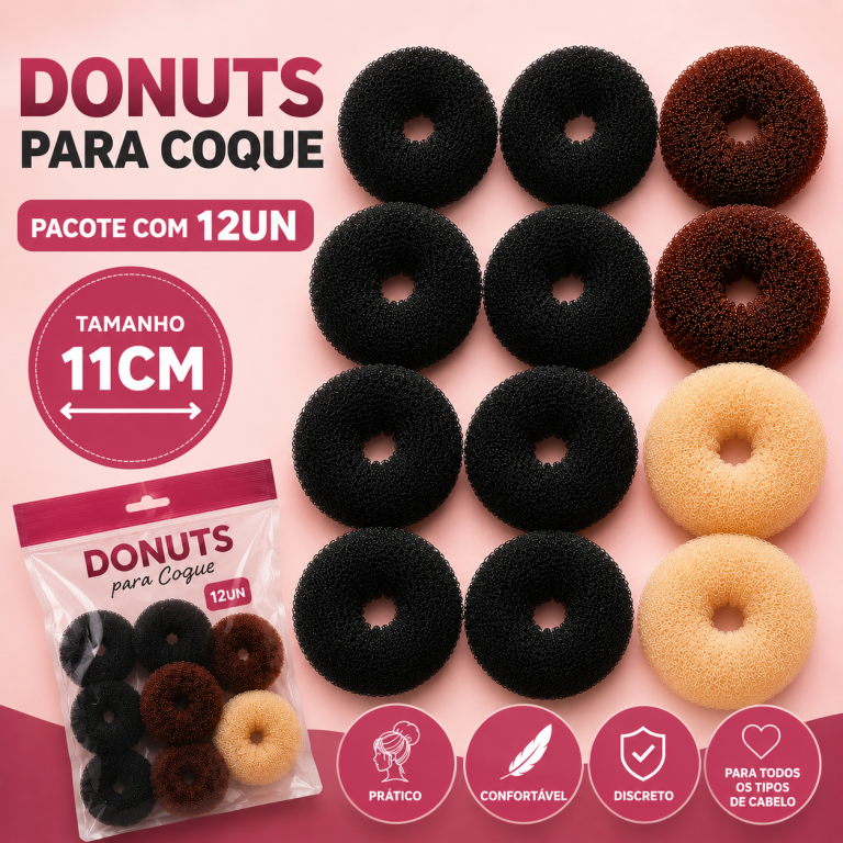 PACOTE COM 12 ESPONJAS DONUTS PARA COQUE 11 CM