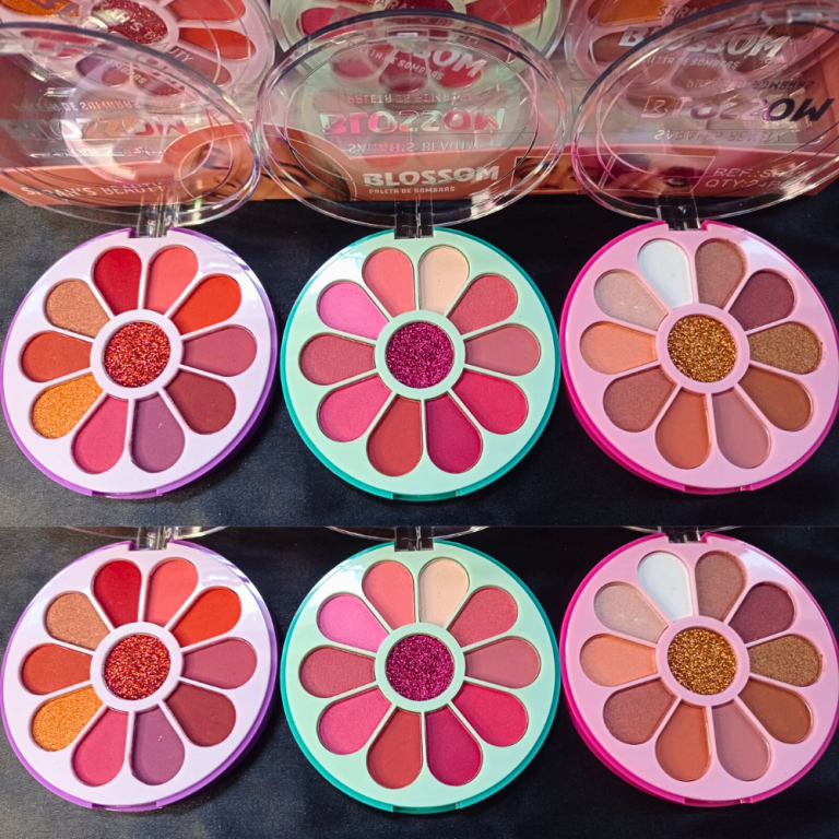 PALETA DE SOMBRAS BLOSSOM SARAHS BEAUTY 10 CORES 14,5G BOX COM 24UN