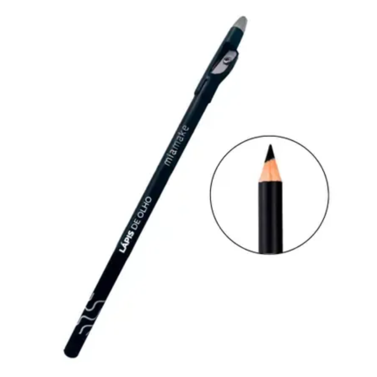 LÁPIS DE OLHO PRETO COM APONTADOR MIA MAKE BOX COM 12 UN