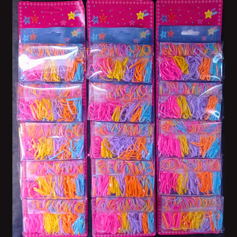 CARTELA DE GOMINHA DOIS TAMANHOS NEON LARANJA COM 5 KITS