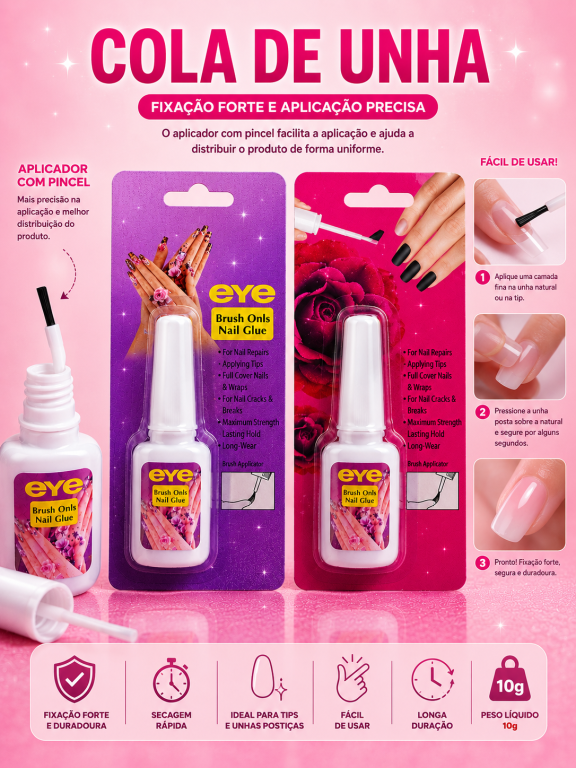 COLA DE UNHA POSTIÇA EYE BOX COM 12UN